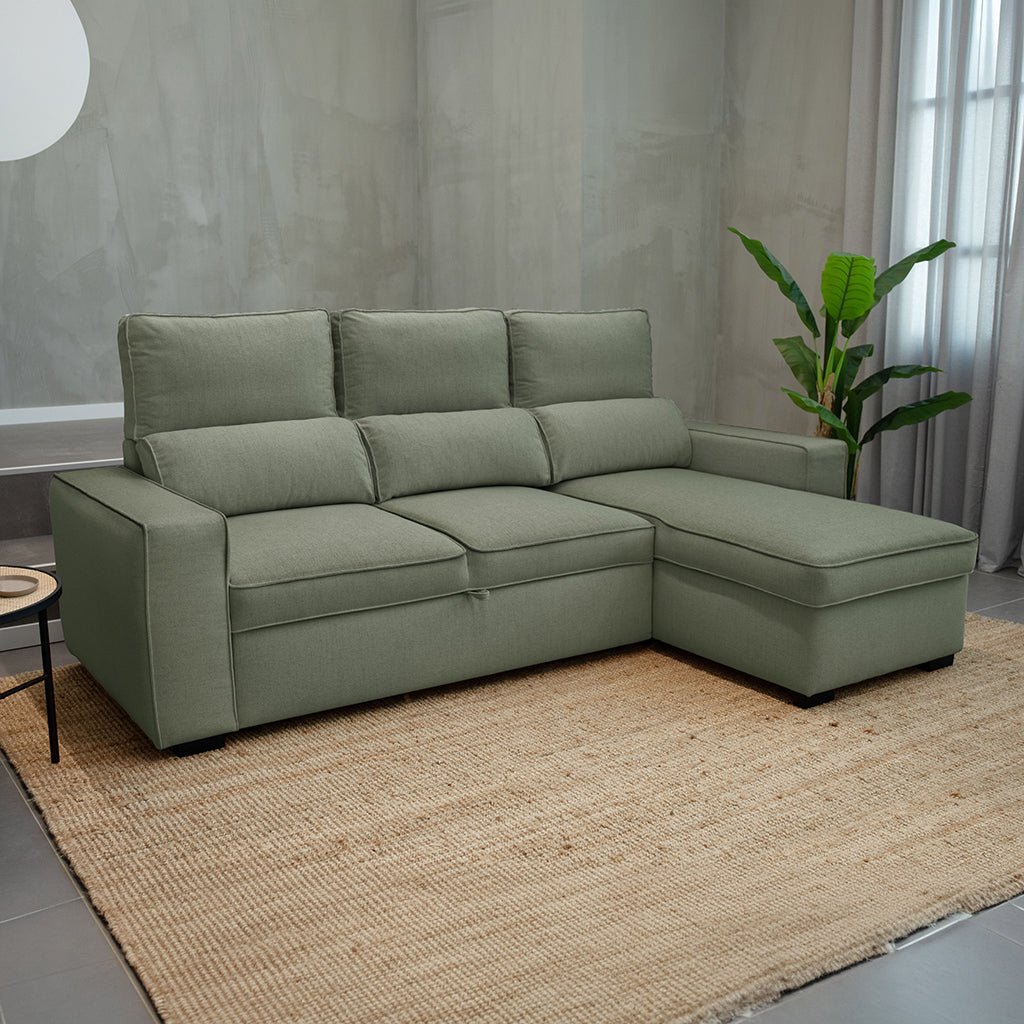 Sofá Cama com Chaise Longue SANDLER - Gato Preto