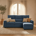 Sofá cama com chaise longue SANDLER - Gato Preto
