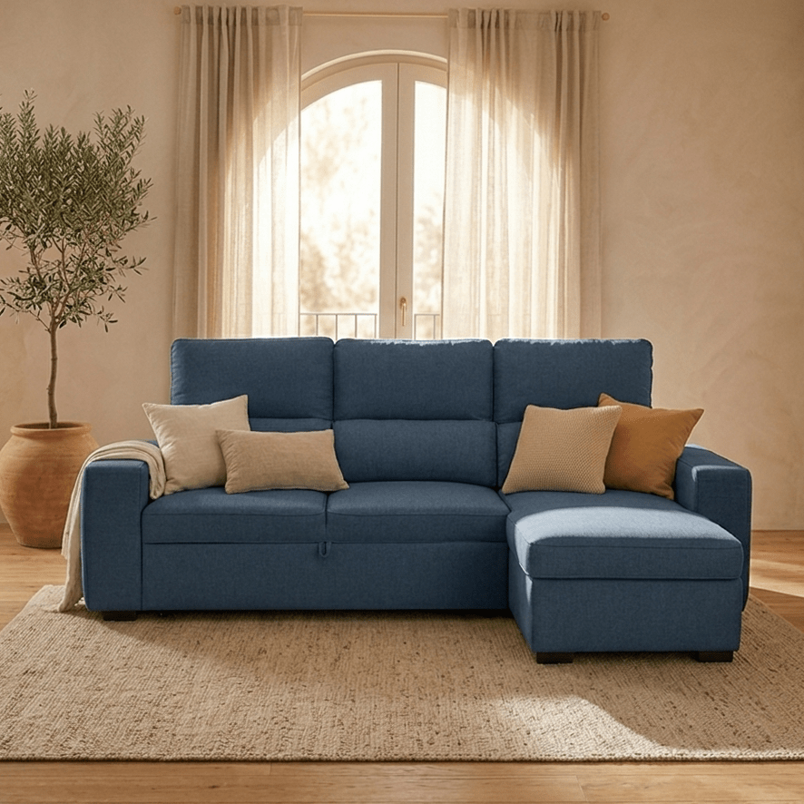 Sofá cama com chaise longue SANDLER - Gato Preto