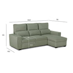 Sofá Cama com Chaise Longue SANDLER - Gato Preto