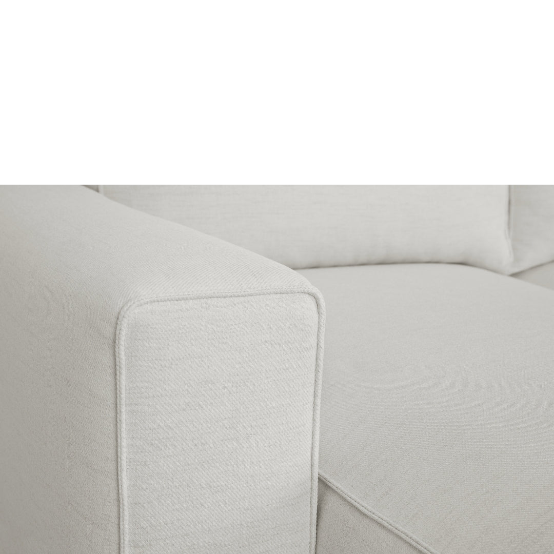 Sofá cama panorâmico com 2 chaise longue bege JORDAN - Gato Preto