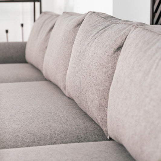 Sofá cama panorâmico com 2 chaise longue cinza JORDAN - Gato Preto