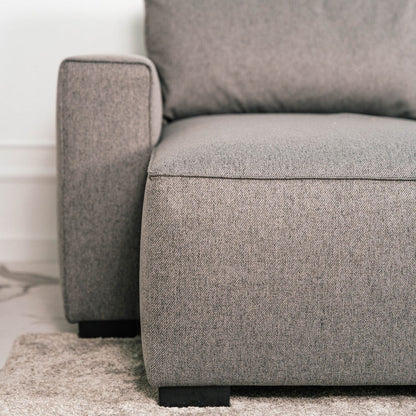 Sofá cama panorâmico com 2 chaise longue cinza JORDAN - Gato Preto