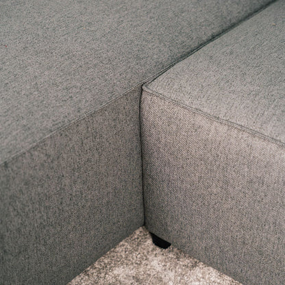 Sofá cama panorâmico com 2 chaise longue cinza JORDAN - Gato Preto