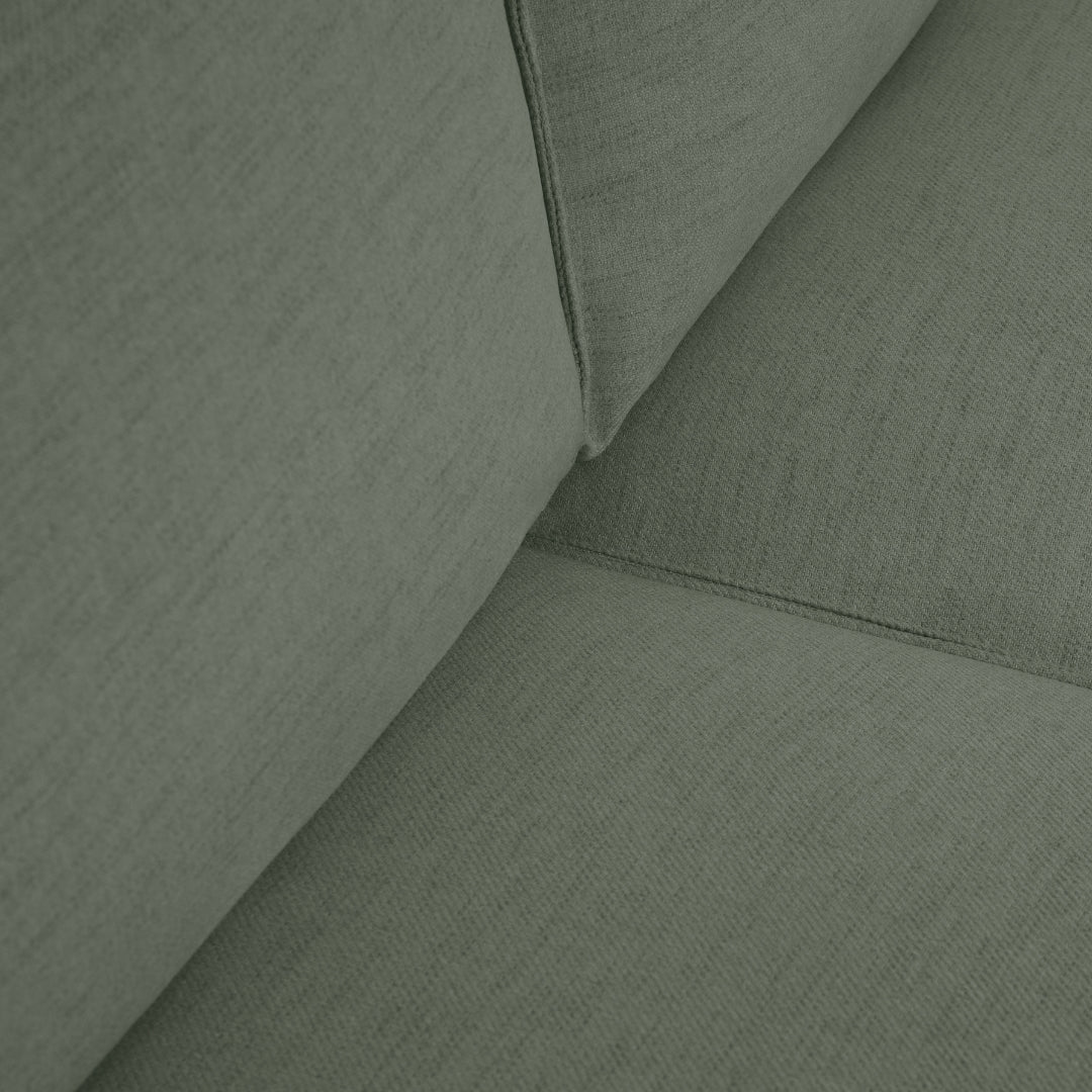 Sofá cama panorâmico com 2 chaise longue verde JORDAN - Gato Preto