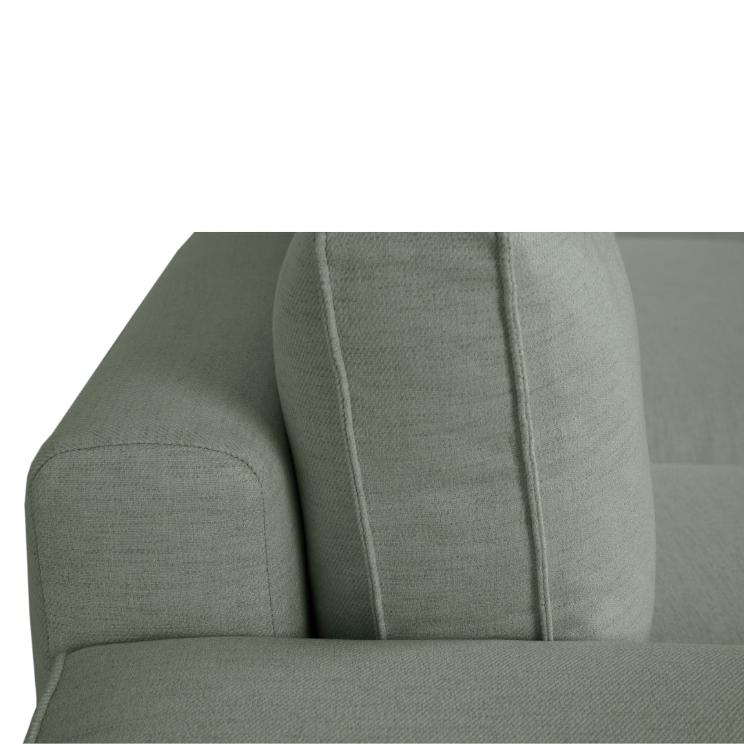 Sofá cama panorâmico com 2 chaise longue verde JORDAN - Gato Preto