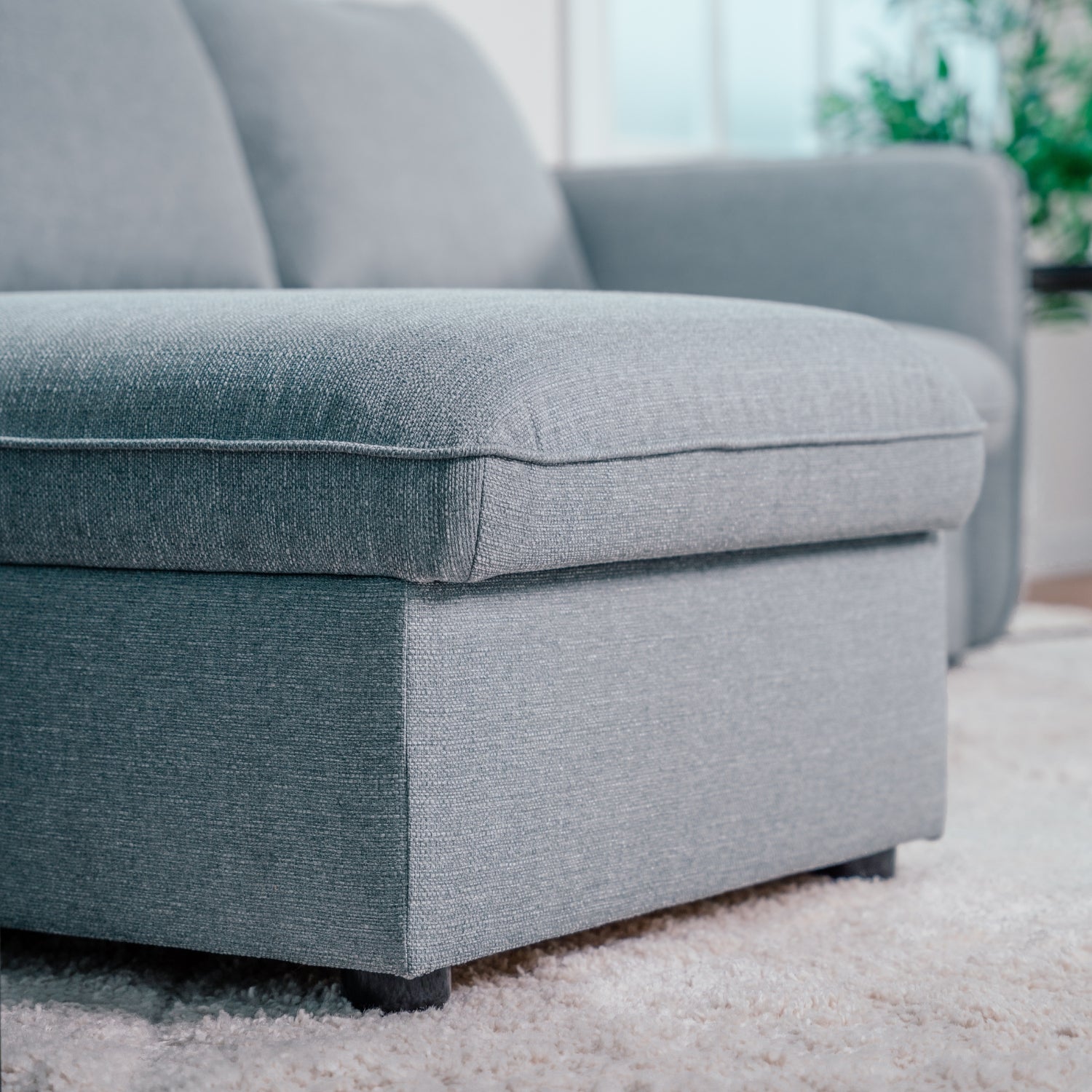 Sofá cama sistema easybed com chaise longue reversível cinza VOGUE - Gato Preto