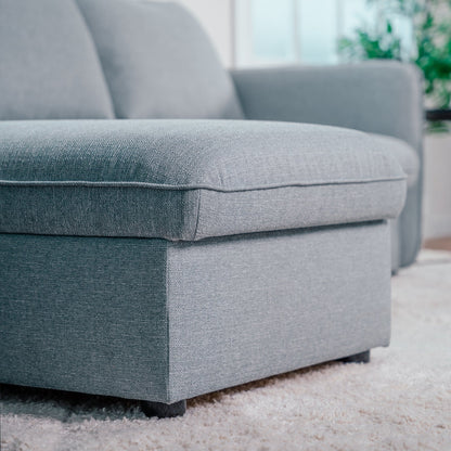 Sofá cama sistema easybed com chaise longue reversível cinza VOGUE - Gato Preto