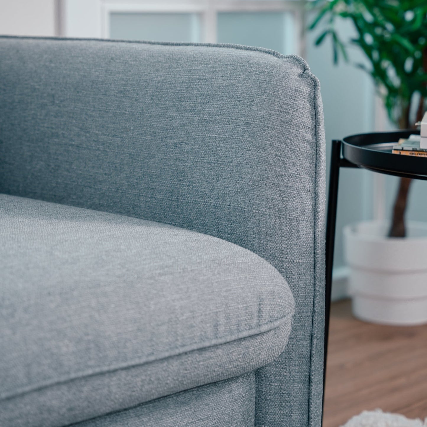 Sofá cama sistema easybed com chaise longue reversível cinza VOGUE - Gato Preto