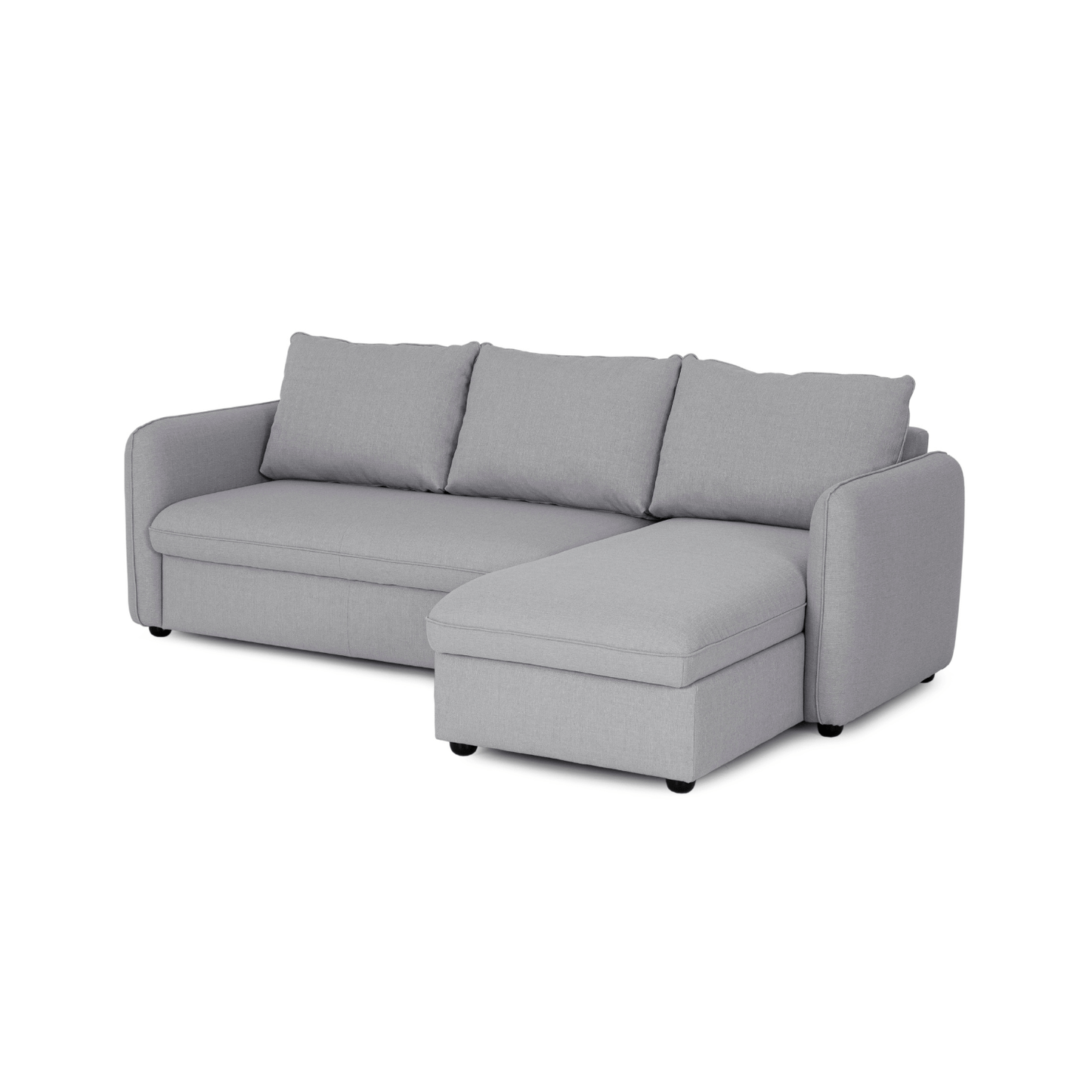 Sofá cama sistema easybed com chaise longue reversível cinza VOGUE - Gato Preto