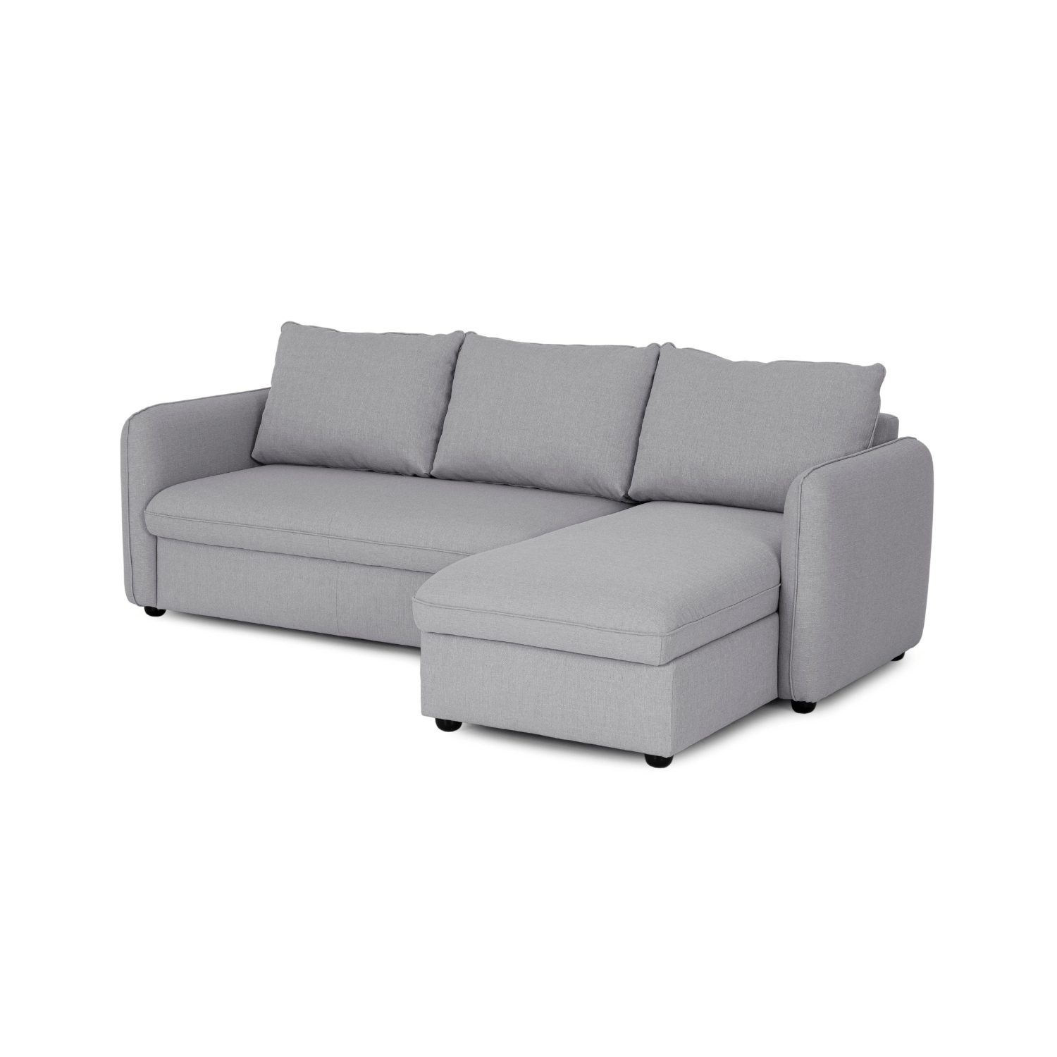 Sofá cama sistema easybed com chaise longue reversível cinza VOGUE - Gato Preto