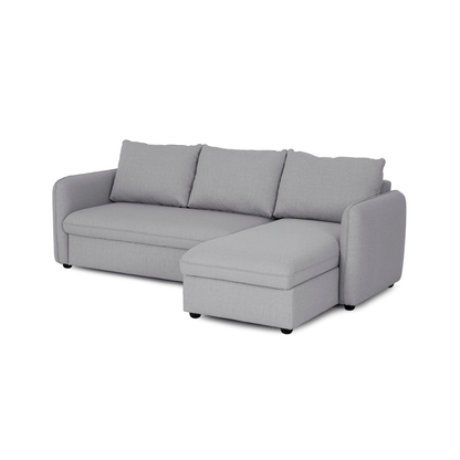 Sofá cama sistema easybed com chaise longue reversível cinza VOGUE - Gato Preto