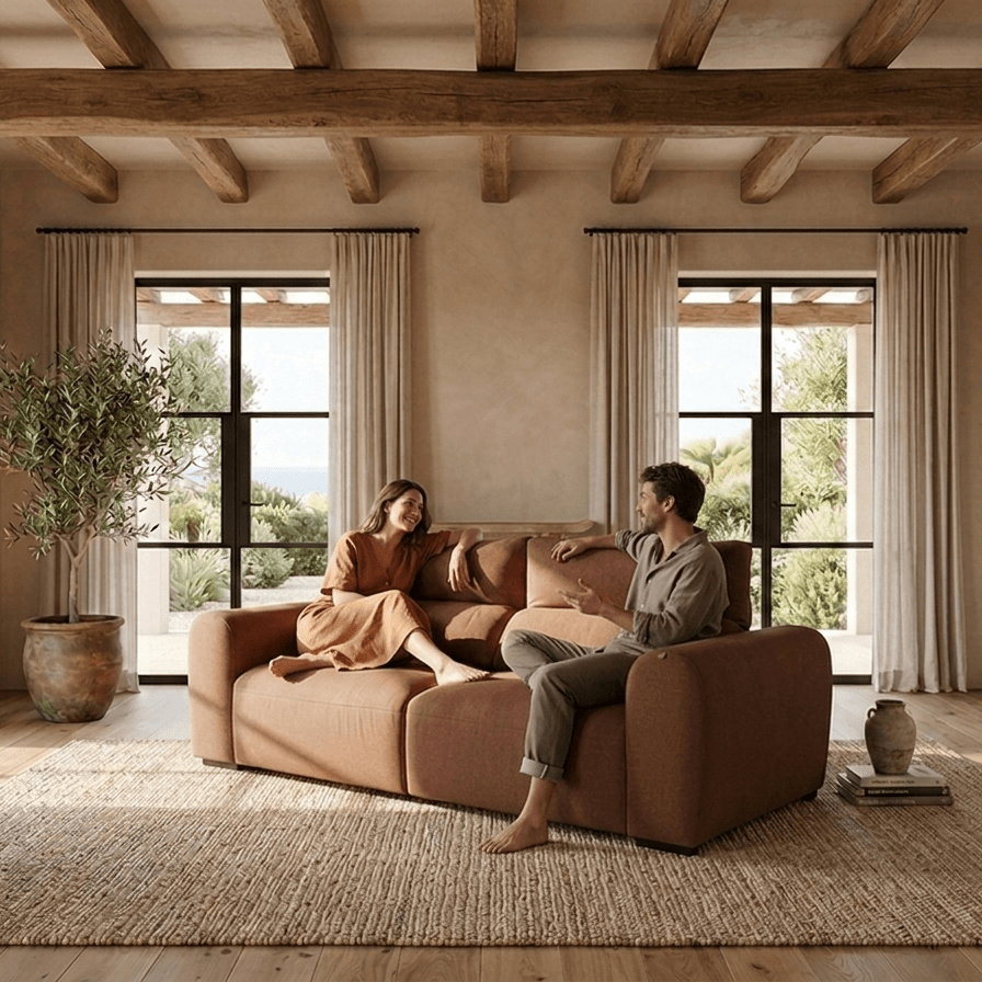 Sofá cama terracota DEEP - Gato Preto