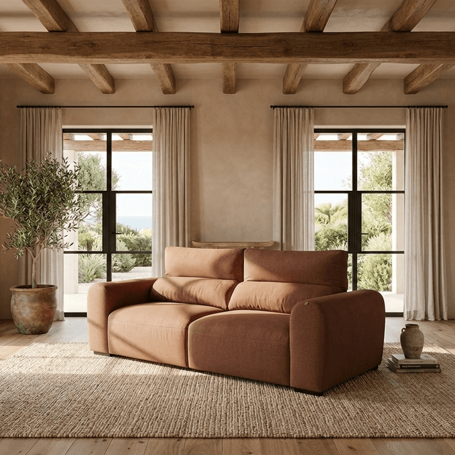 Sofá cama terracota DEEP - Gato Preto