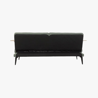 Sofá Cama Verde com Estrutura em Madeira e Sistema Click - Clack MOVE - Gato Preto