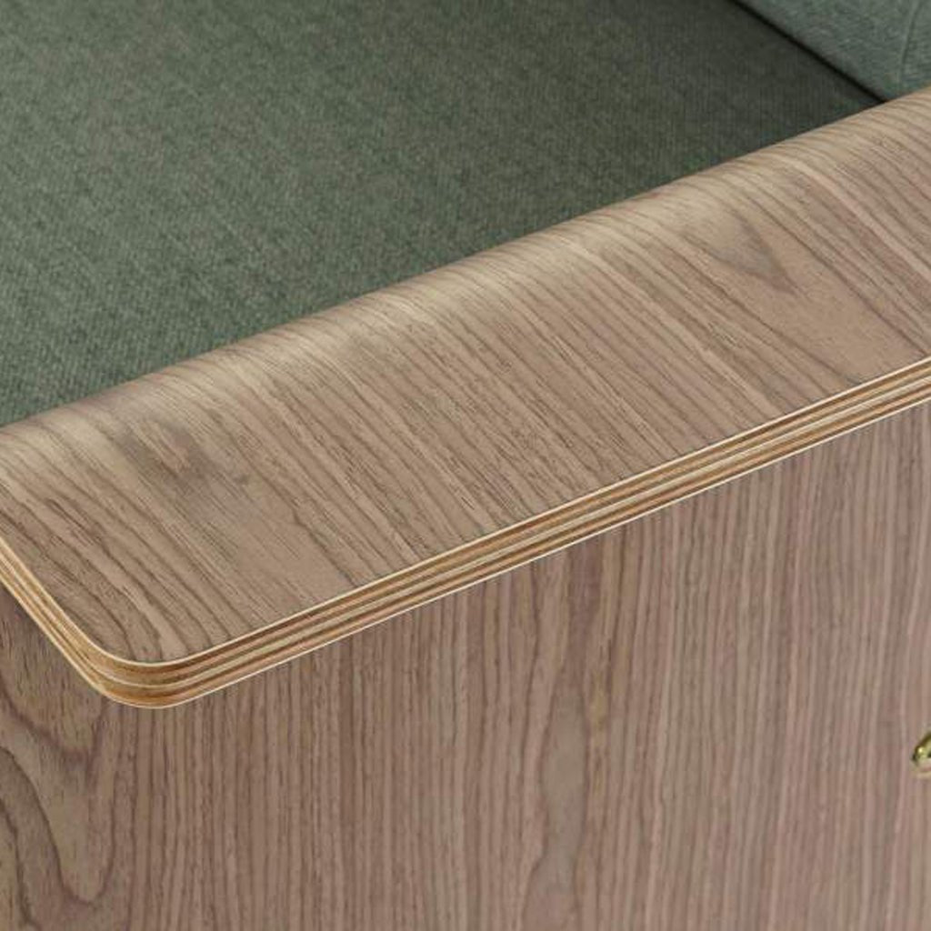 Sofá Cama Verde com Estrutura em Madeira e Sistema Click - Clack MOVE - Gato Preto