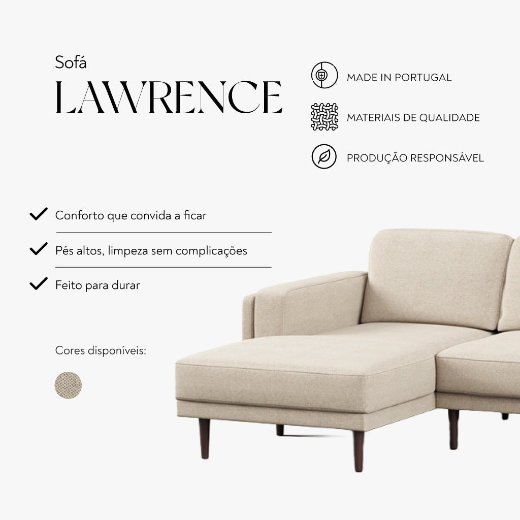 Sofá Chaise Longue à esquerda LAWRENCE - Gato Preto