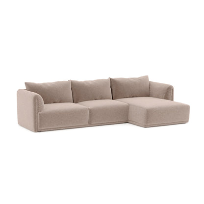 Sofá chaise longue bege ELORA - Gato Preto