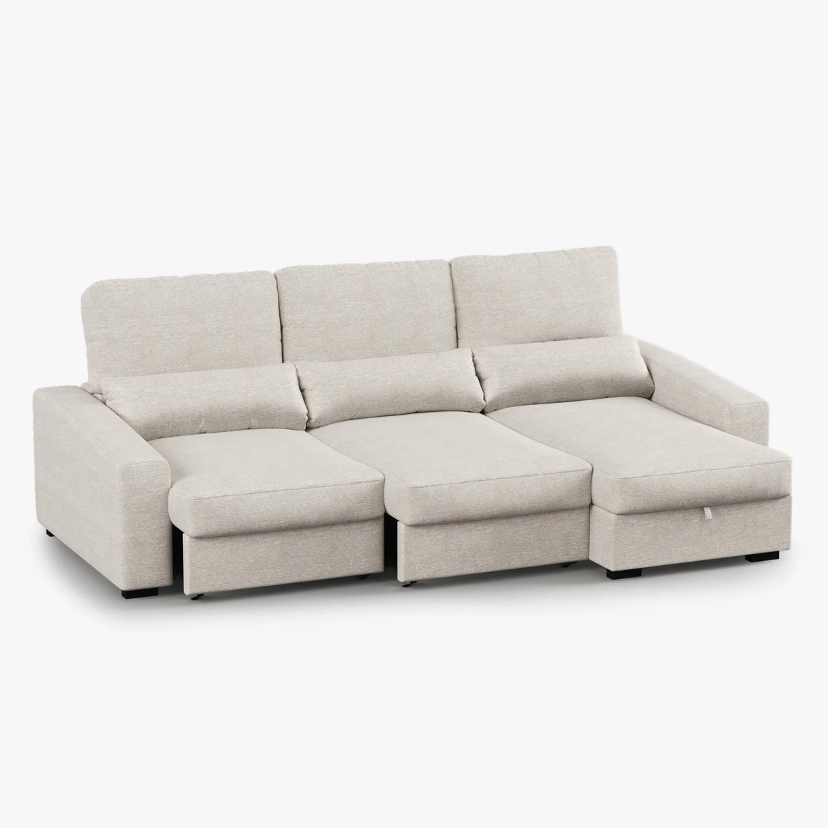 Sofá Chaise Longue com Arrumação KEEN - Gato Preto
