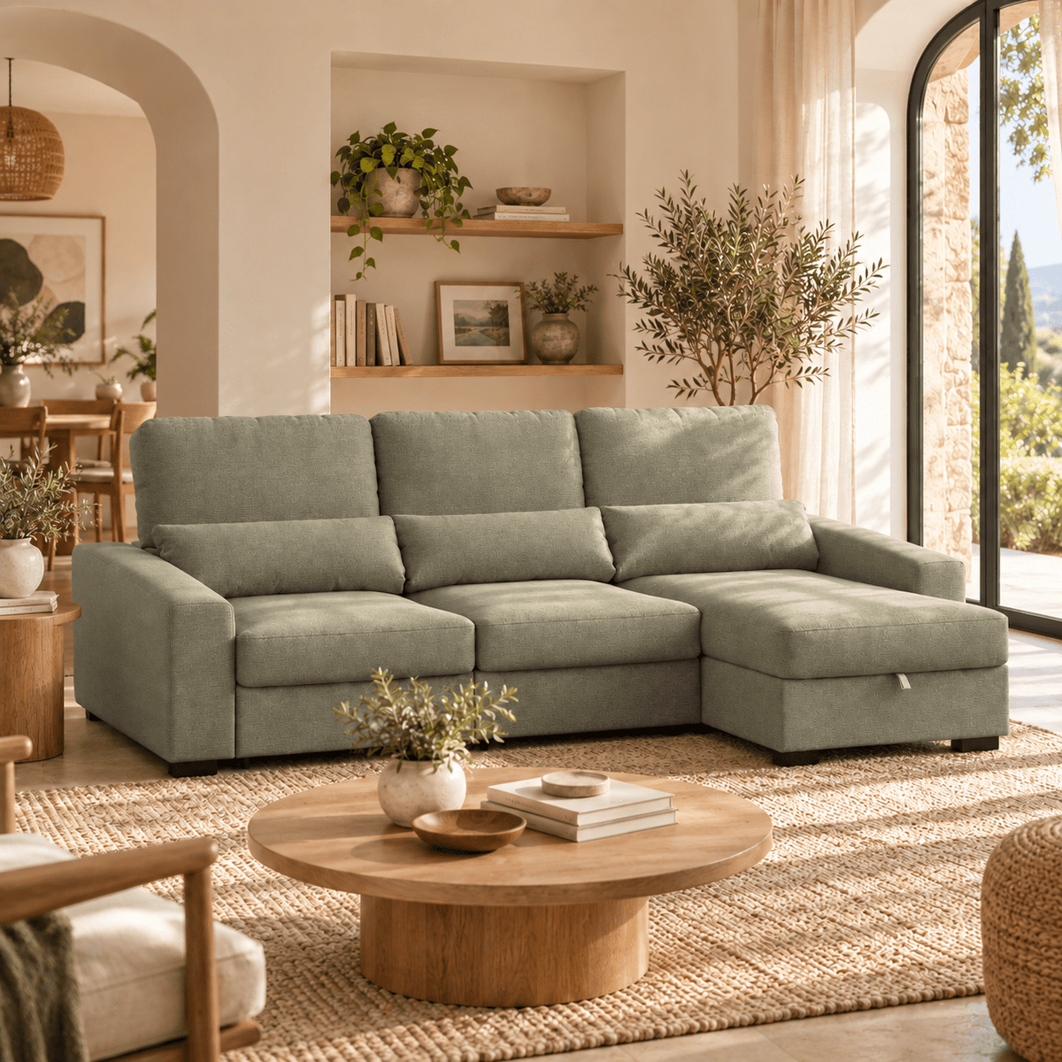 Sofá Keen Verde Bamboo Gato Preto