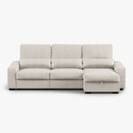 Sofá Chaise Longue com Arrumação KEEN - Gato Preto