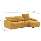 Sofá Chaise Longue com Arrumação KEEN - Gato Preto