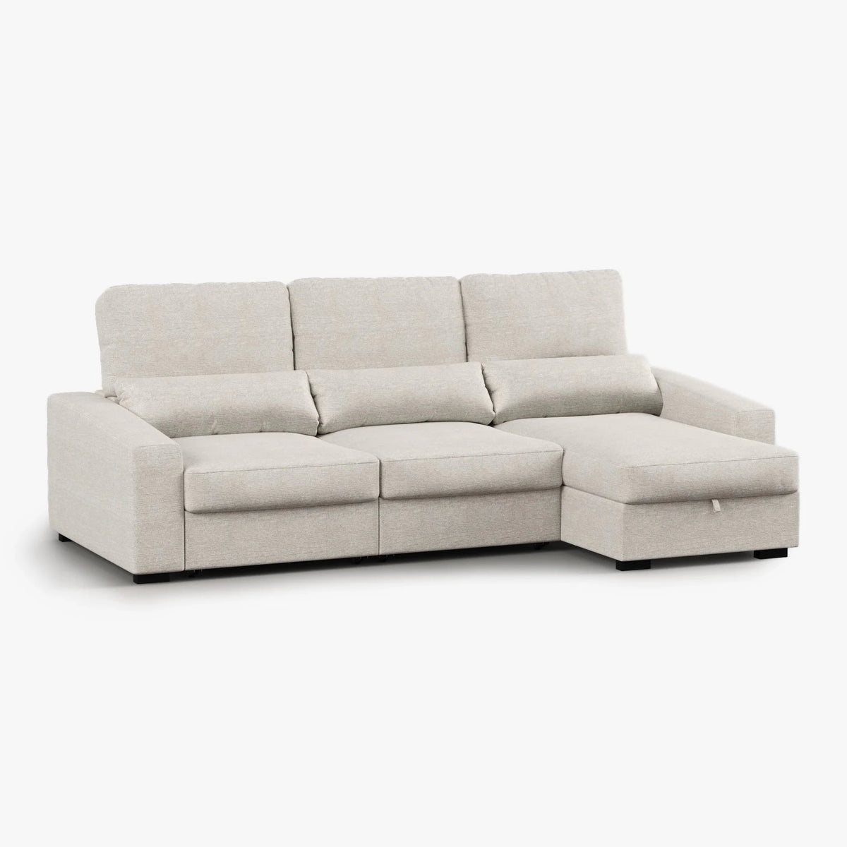 Sofá Chaise Longue com Arrumação KEEN - Gato Preto