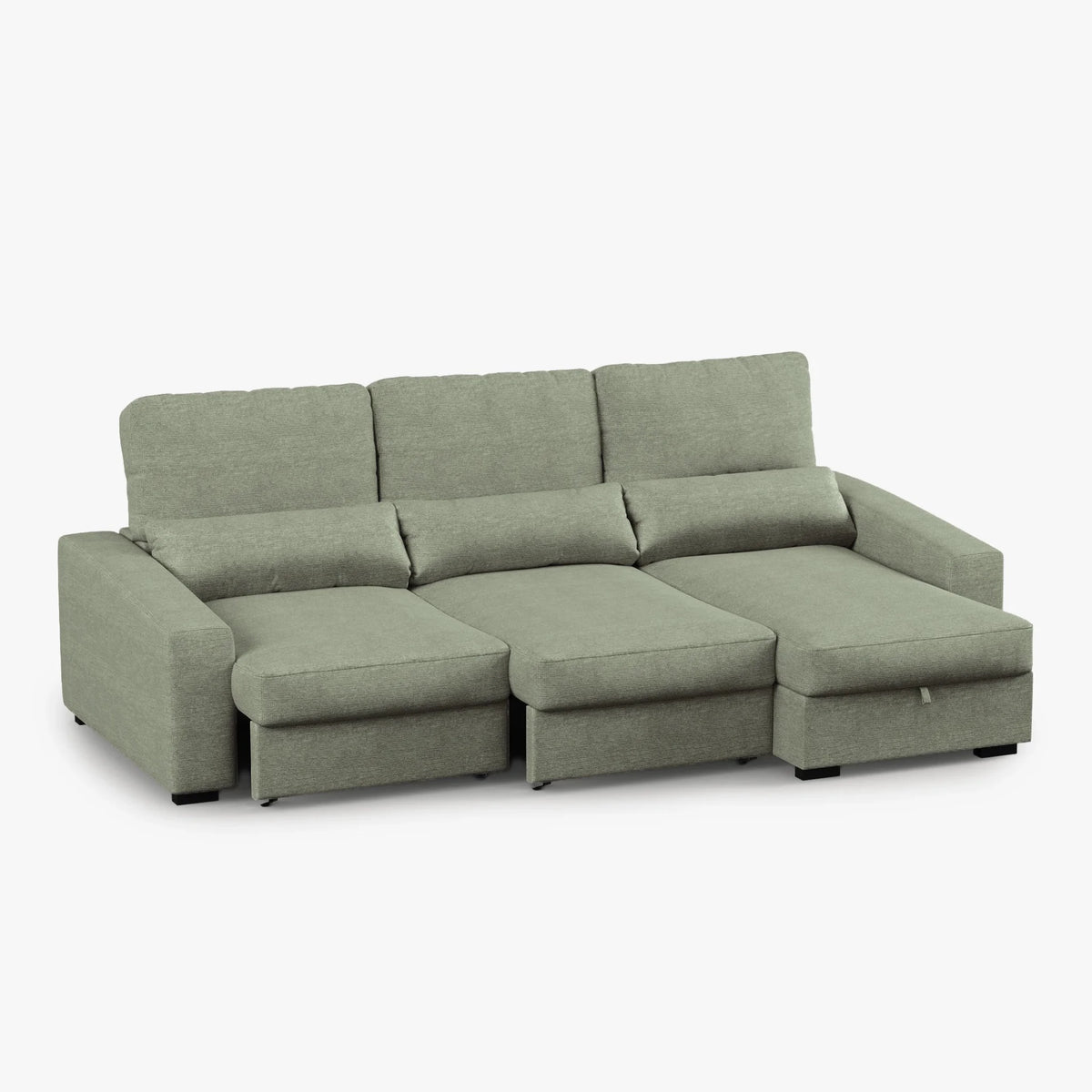 Sofá Chaise Longue com Arrumação KEEN - Gato Preto