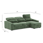 Sofá Chaise Longue com Arrumação KEEN - Gato Preto