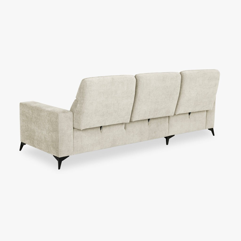 Sofá chaise longue esquerda cinza BARDEM - Gato Preto