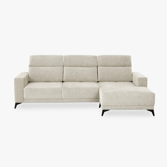 Sofá chaise longue esquerda cinza BARDEM - Gato Preto