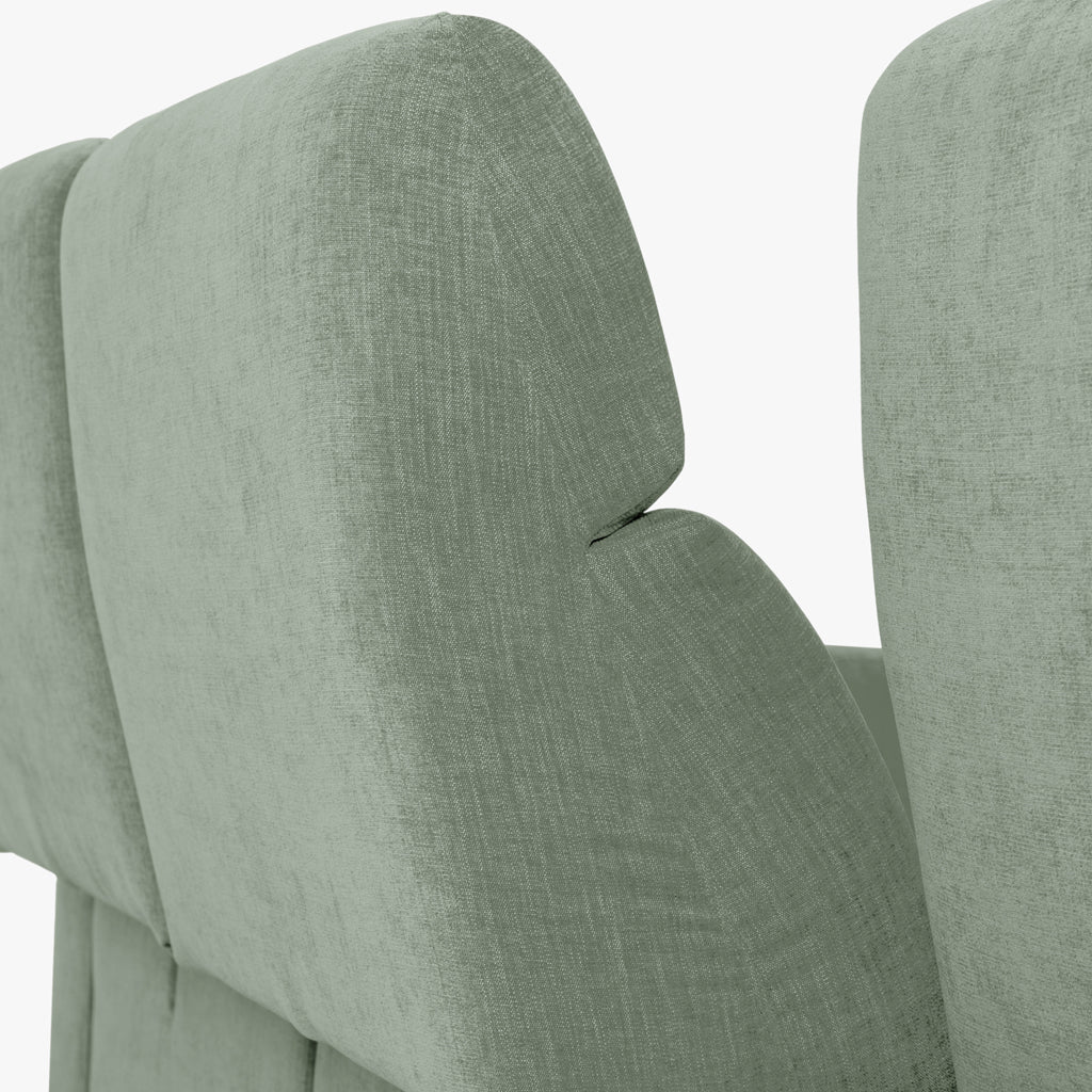 Sofá chaise longue esquerda verde BARDEM - Gato Preto