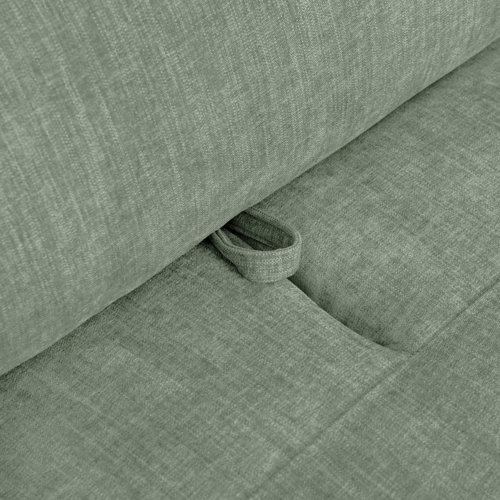 Sofá chaise longue esquerda verde BARDEM - Gato Preto