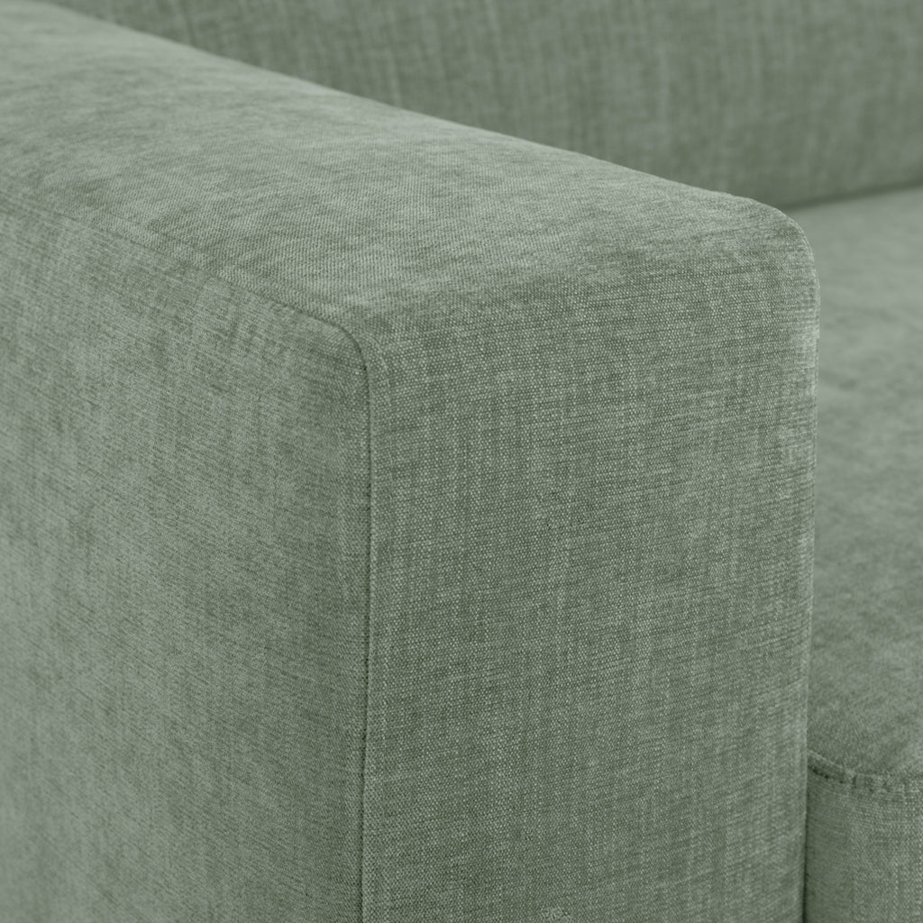 Sofá chaise longue esquerda verde BARDEM - Gato Preto