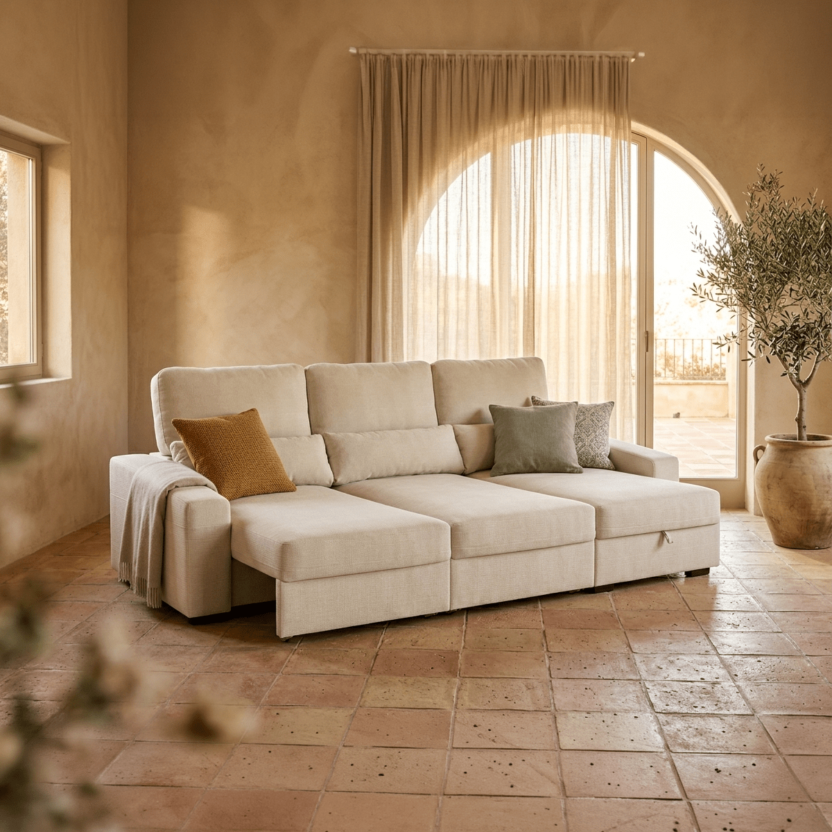 Sofá chaise longue KEEN - Gato Preto