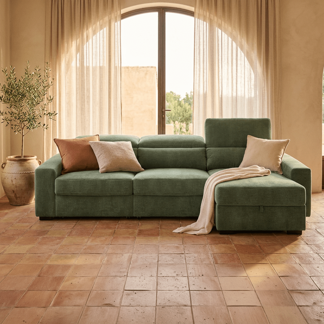 Sofá chaise - longue KEEN - Gato Preto