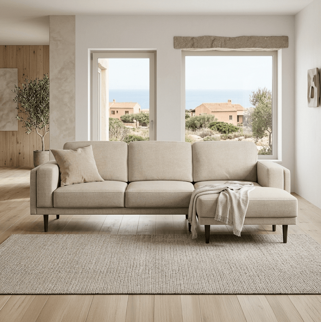 Sofá CHL Drt Sand 252x160x78 LAWRENCE - Gato Preto