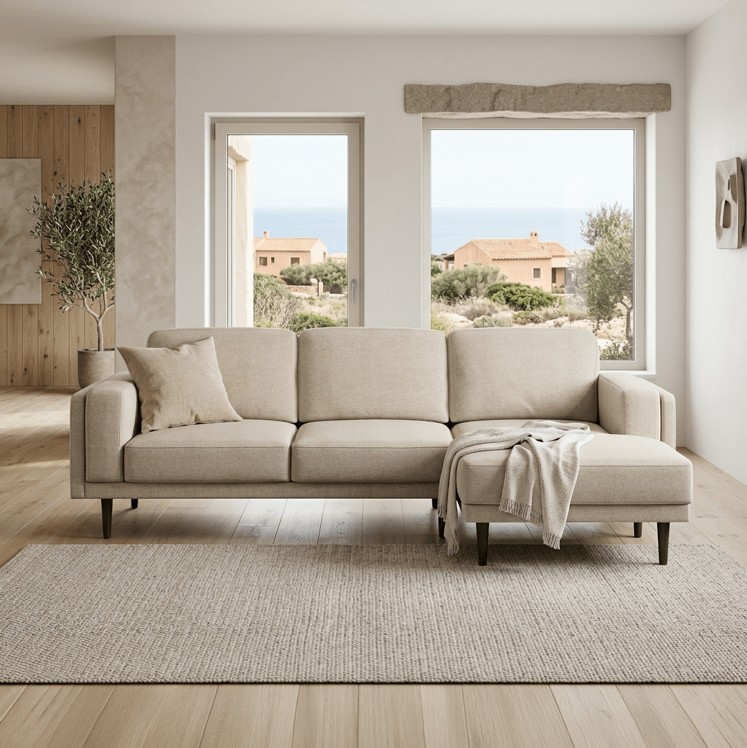 Sofá CHL Drt Sand 252x160x78 LAWRENCE - Gato Preto