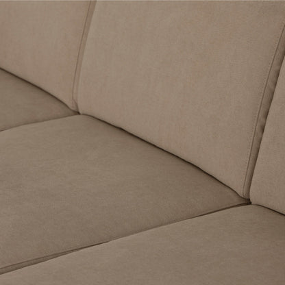 Sofá com chaise longue reversível e pés vintage bege ANGEL - Gato Preto