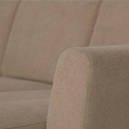 Sofá com chaise longue reversível e pés vintage bege ANGEL - Gato Preto