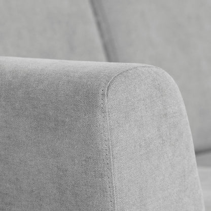 Sofá com chaise longue reversível e pés vintage cinza ANGEL - Gato Preto