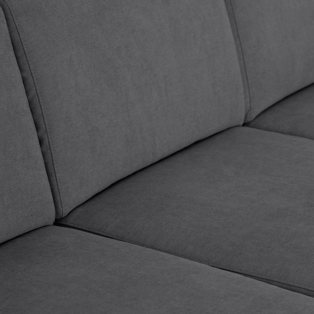Sofá com chaise longue reversível e pés vintage cinza escuro ANGEL - Gato Preto