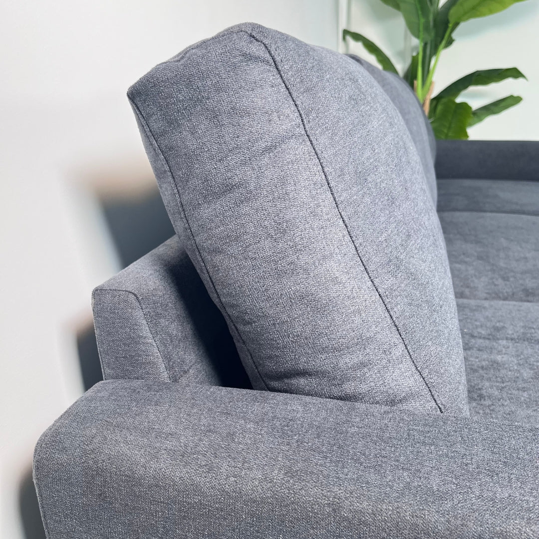 Sofá com chaise longue reversível preto FOX - Gato Preto