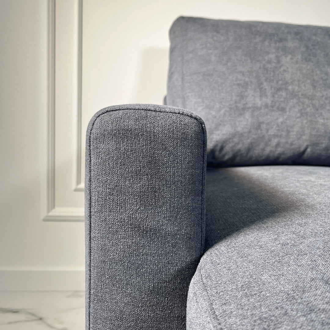 Sofá com chaise longue reversível preto FOX - Gato Preto