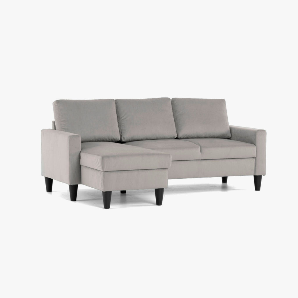 Sofá com chaise longue reversível preto FOX - Gato Preto