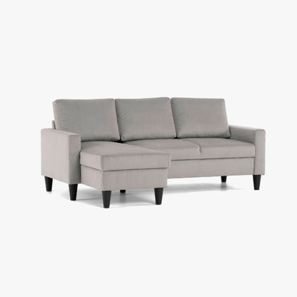 Sofá com chaise longue reversível preto FOX - Gato Preto