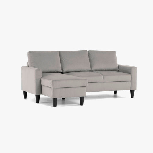 Sofá com chaise longue reversível preto FOX - Gato Preto