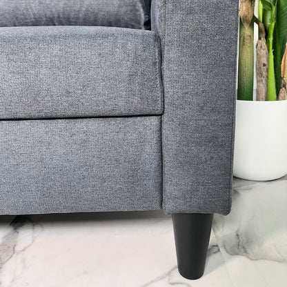 Sofá com chaise longue reversível preto FOX - Gato Preto