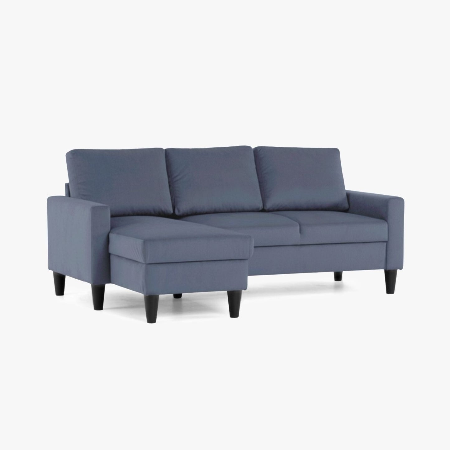 Sofá com chaise longue reversível preto FOX - Gato Preto