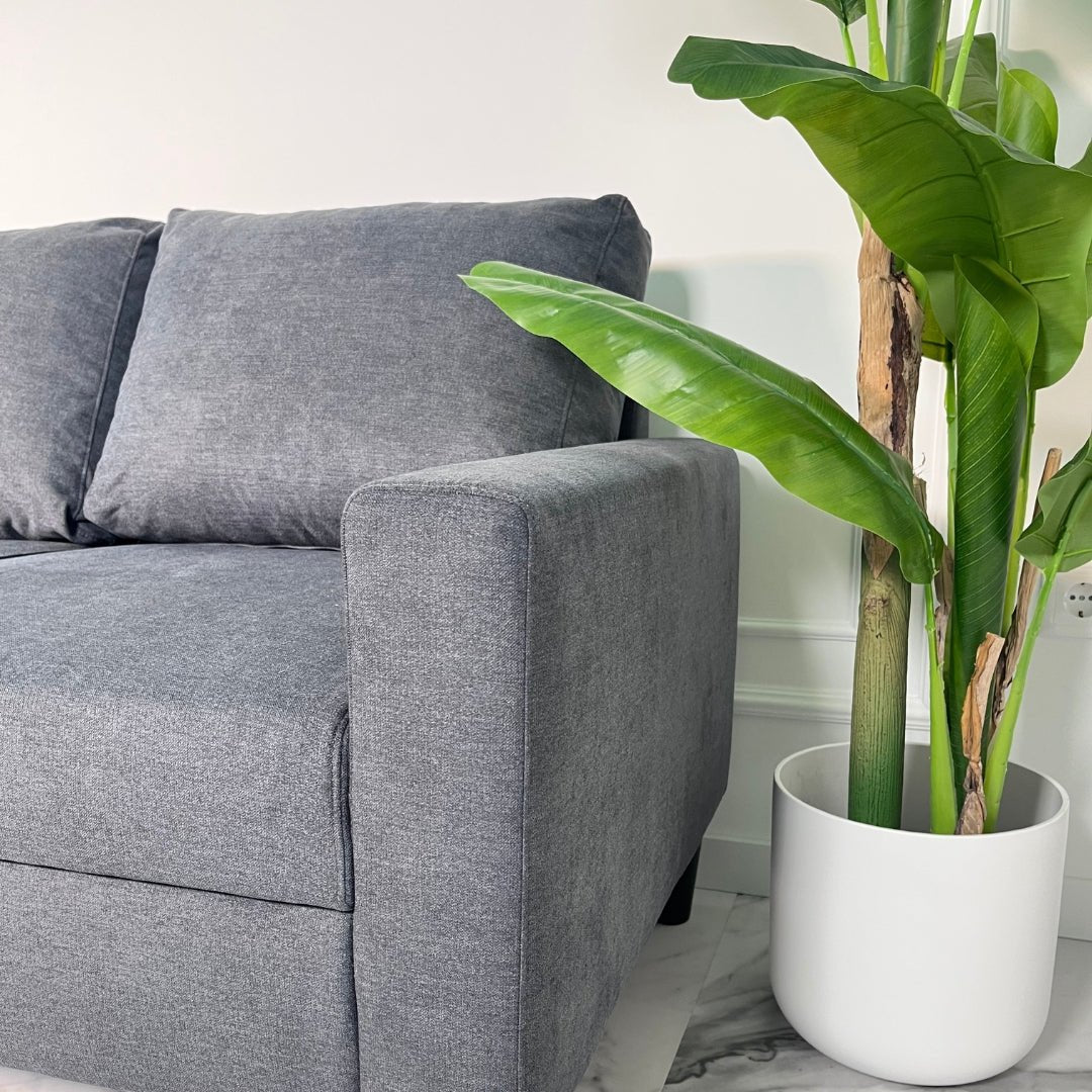 Sofá com chaise longue reversível preto FOX - Gato Preto